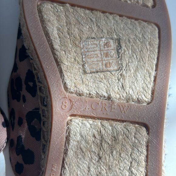 J. Crew Factory Animal Printed Espadrille Mule Slides Size 8 - Picture 7 of 12